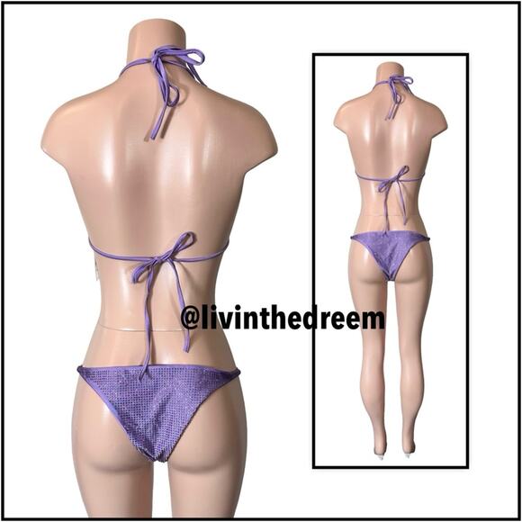 CIOCCOLATO CRYSTAL PURPLE Triangle Top & Skimpy Bottoms BIKINI $385 - Picture 8 of 16